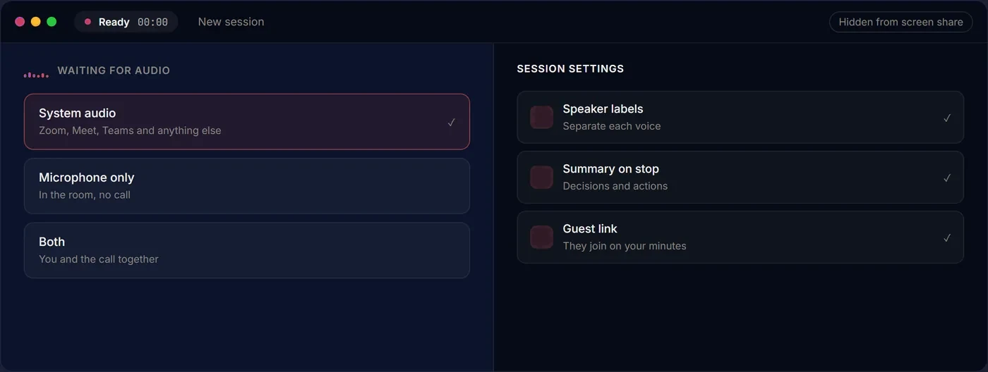 Start a session in VivaPro